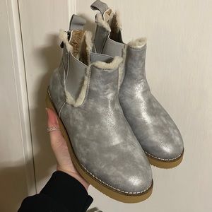 Silver ankle boots